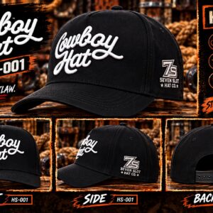 Cowboy Hat Script - Black