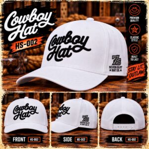 Cowboy Hat Script - White