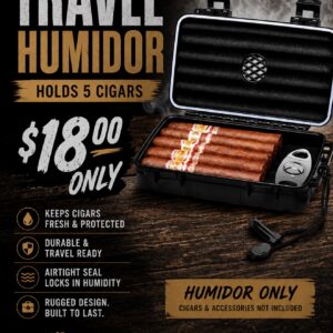 Travel Humidor – Holds 5 Cigars